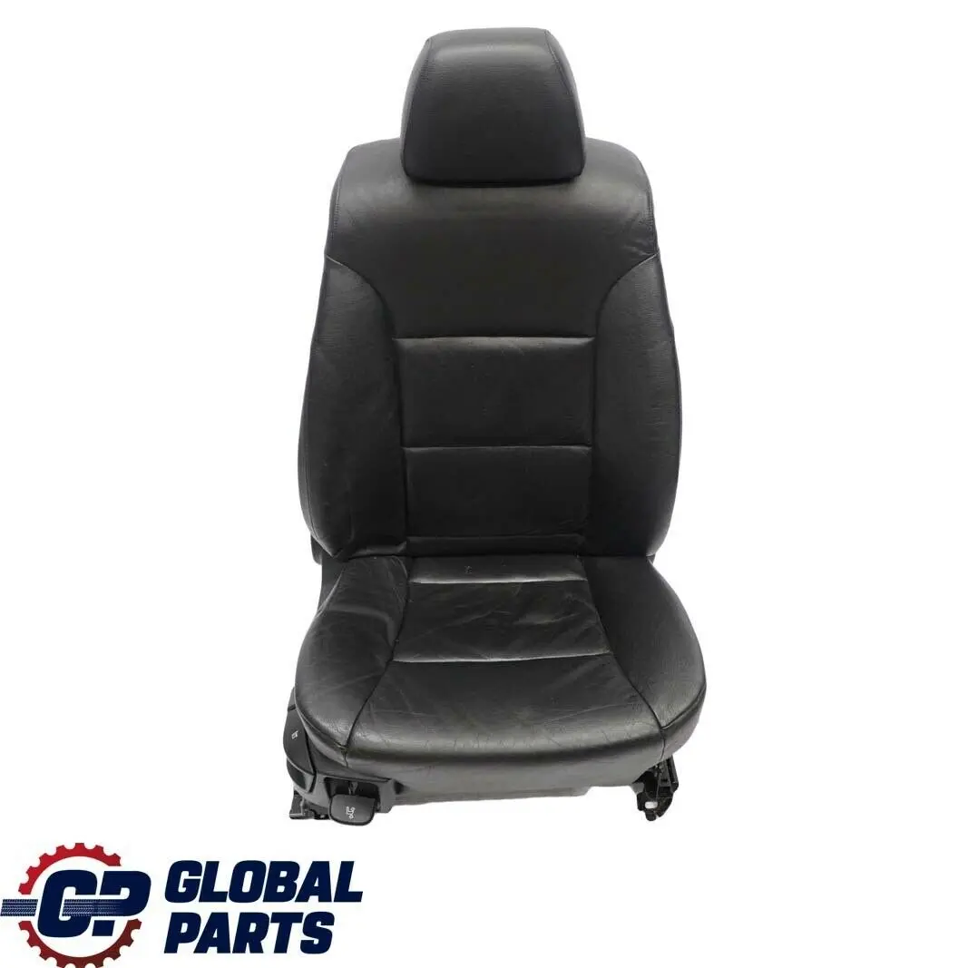 BMW E60 E61 Anteriore Destro Sedile Pelle Dakota Nero
