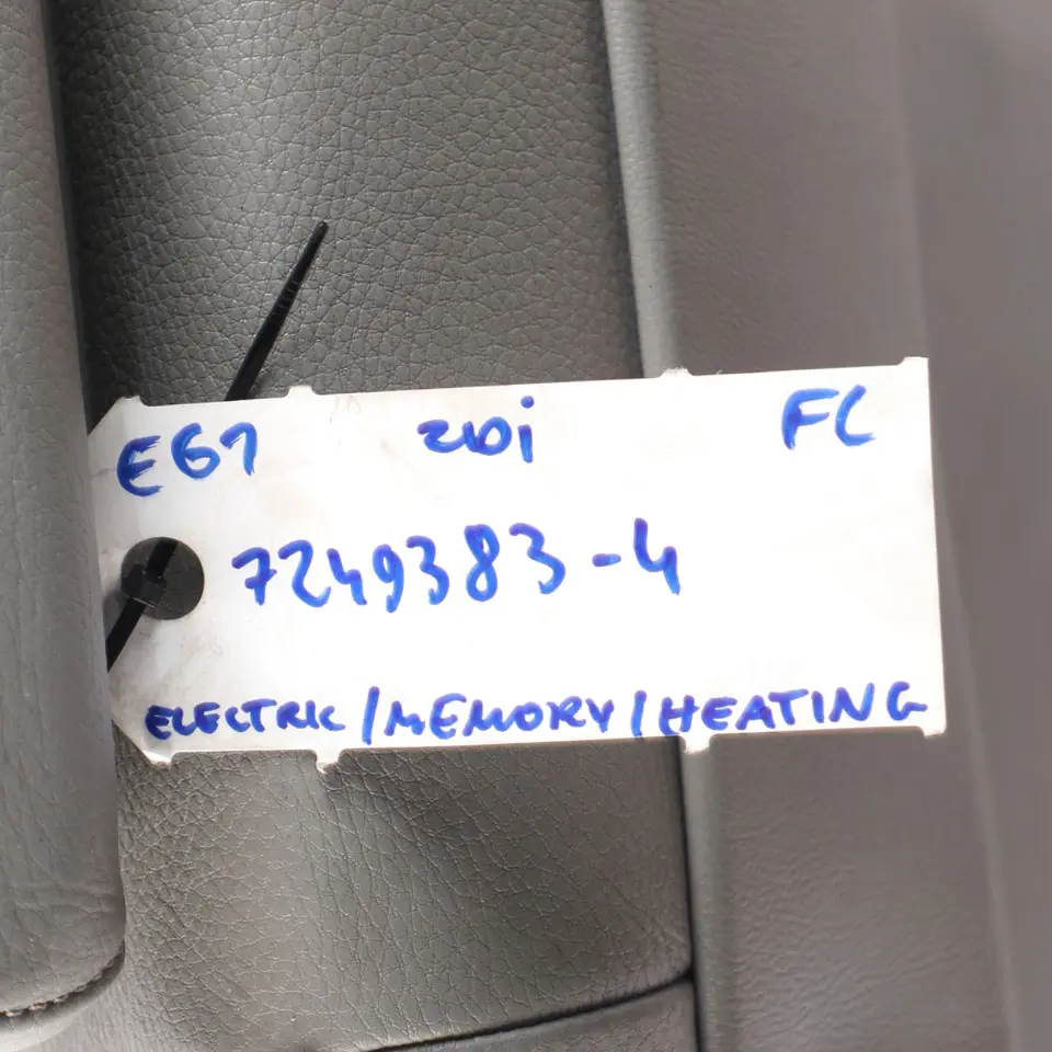 Front Seat BMW E60 E61 M Sport Heated Memory Left N/S Leather Dakota Grey to with Part number 7249383 Front Seat BMW E60 E61 M Sport Heated Memory Left N/S Leather Dakota Grey - SKU rhd-7249383-4 - Part number 7249383