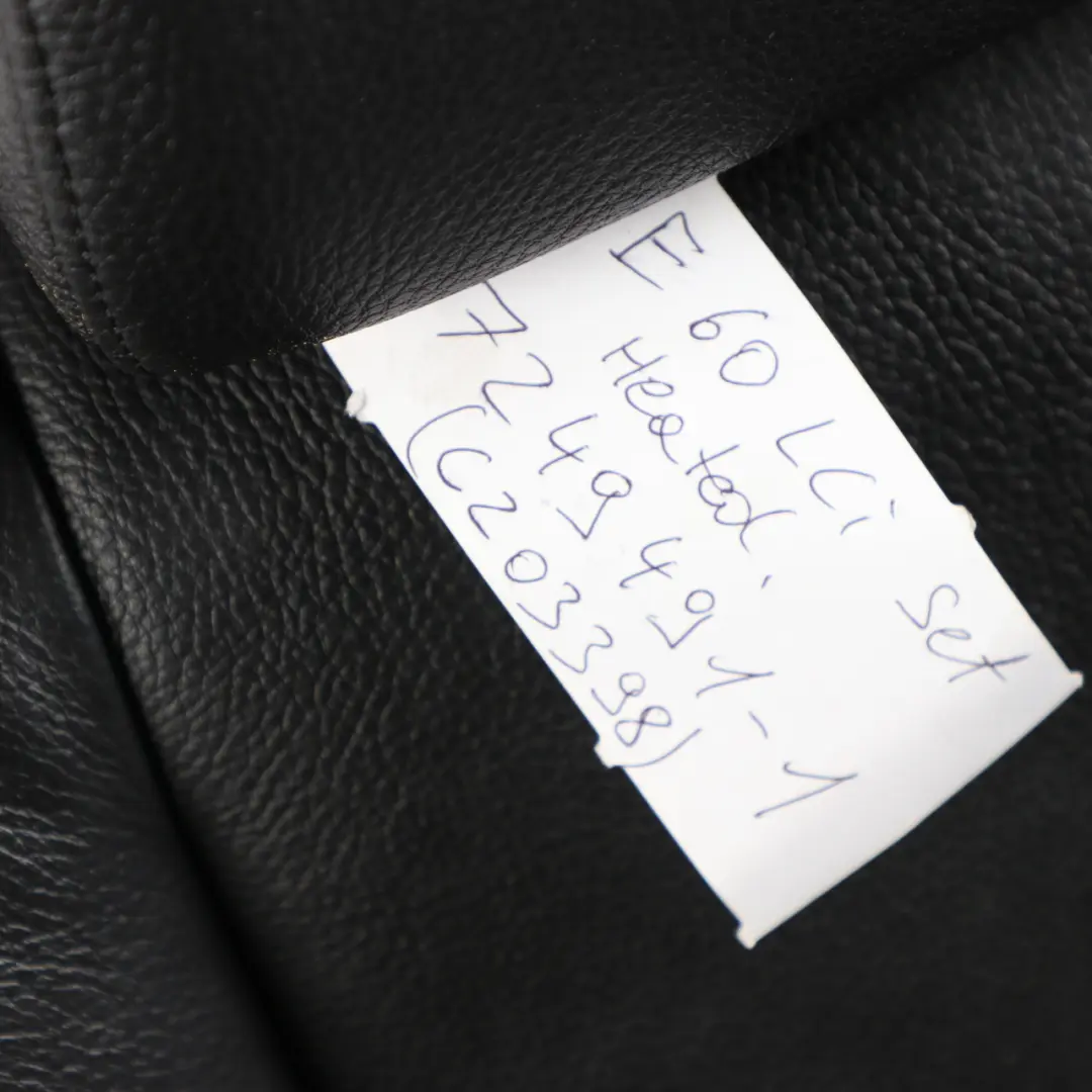 BMW 5 Series E60 LCI Sport Heated Black Leather Interior Seats With Door Cards - SKU 7249491-1 - Part number 7249491