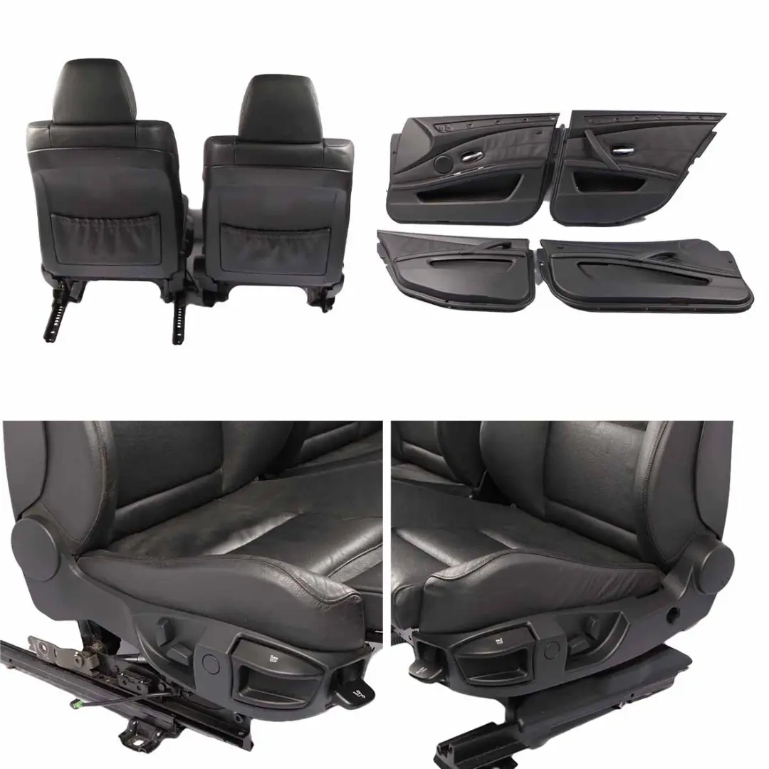 Leather Seats BMW E61 Sport Heated Black Interior Front Rear Seat Door Cards to with Part number 7249491 Leather Seats BMW E61 Sport Heated Black Interior Front Rear Seat Door Cards - SKU 7249491-3 - Part number 7249491