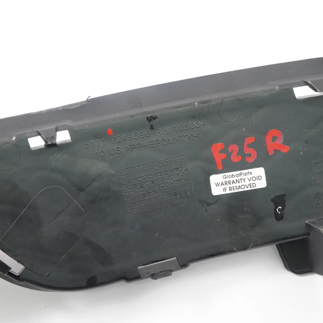 Stoßstange Vorne Gitter BMW X3 F25 Rechts Abdeckung für mit Teilenummer 7249596 Stoßstange Vorne Gitter BMW X3 F25 Rechts Abdeckung - SKU 7249596 - Teilenummer 7249596