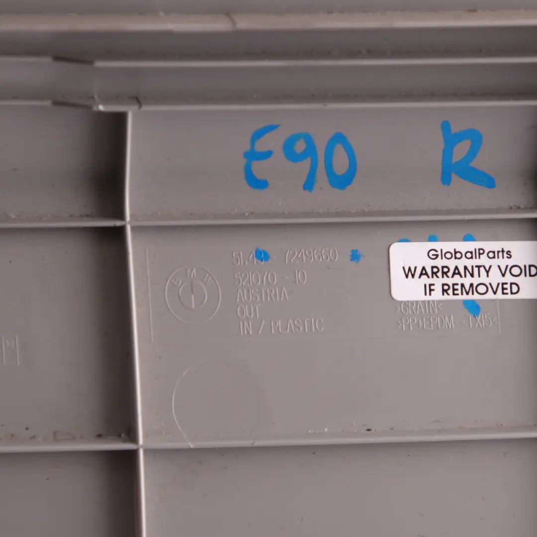 Column C Right O/S Panel Trim Grey 7249660 to BMW E90 LCI Cover with Part number 7249668 BMW E90 LCI Cover Column C Right O/S Panel Trim Grey 7249660 - SKU 7249668-1 - Part number 7249668
