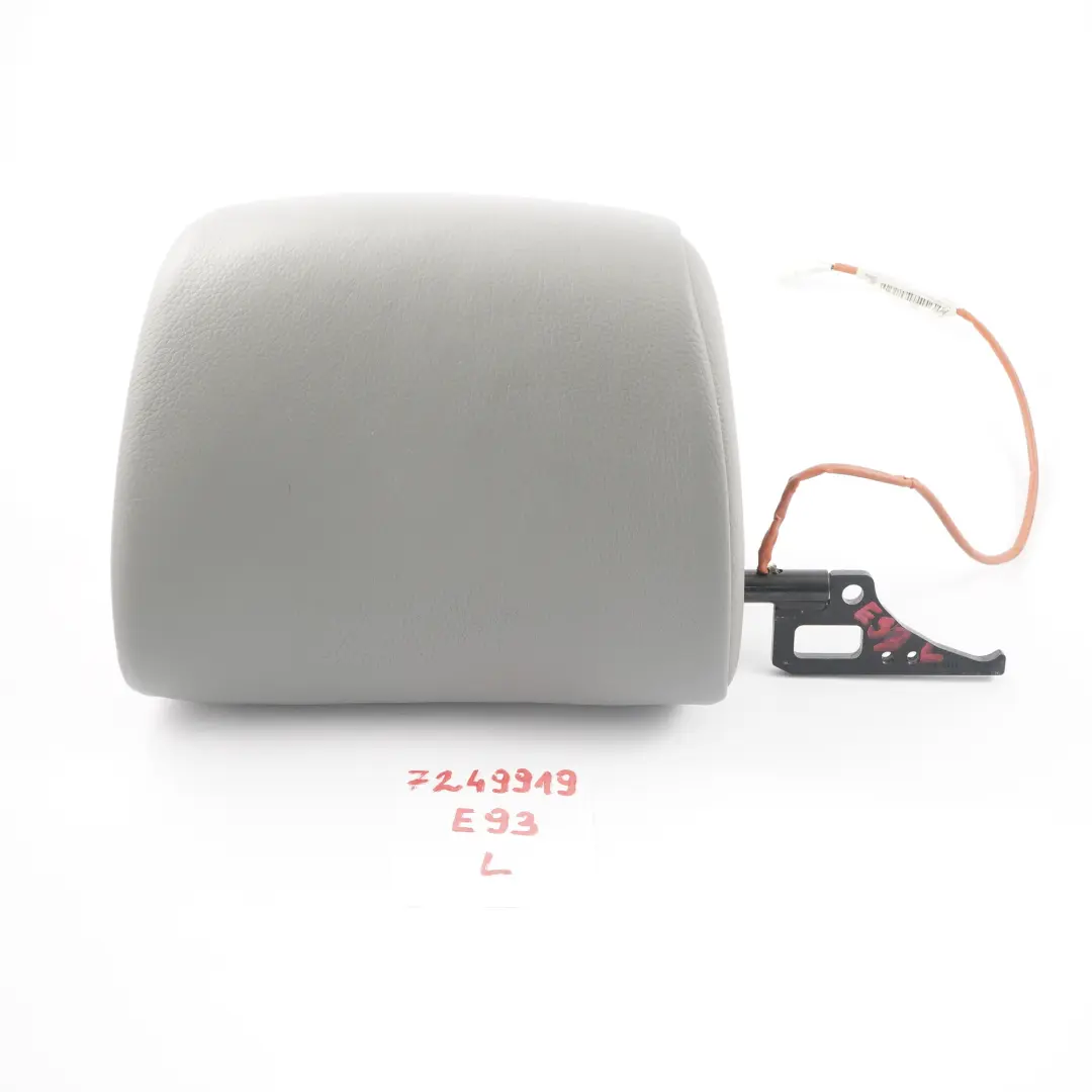 Asiento Reposacabezas Delantero Asiento Izquierdo Cuero Gris para BMW E93 con número de pieza 7249919 BMW E93 Asiento Reposacabezas Delantero Asiento Izquierdo Cuero Gris - SKU 7249919 - Número de pieza 7249919