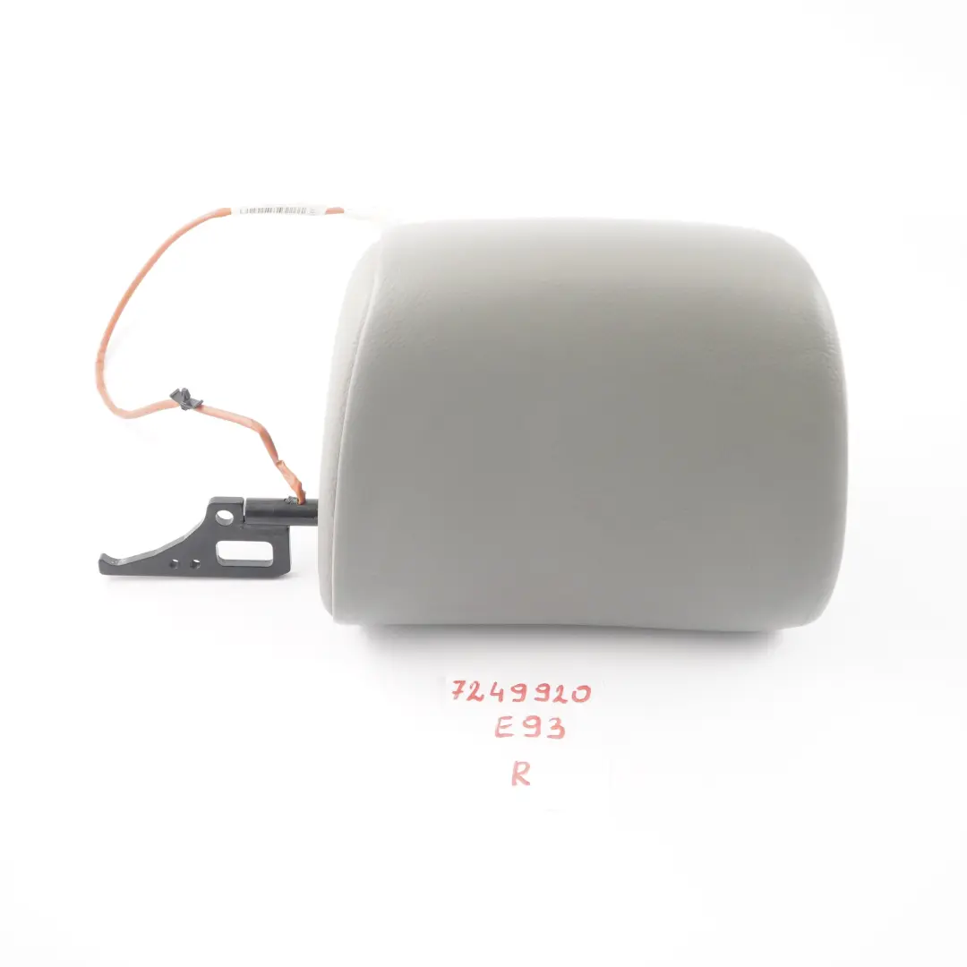 Headrest Front Right Seat O/S Leather Grey to BMW E93 Convertible Seat with Part number 7249920 BMW E93 Convertible Seat Headrest Front Right Seat O/S Leather Grey - SKU 7249920 - Part number 7249920