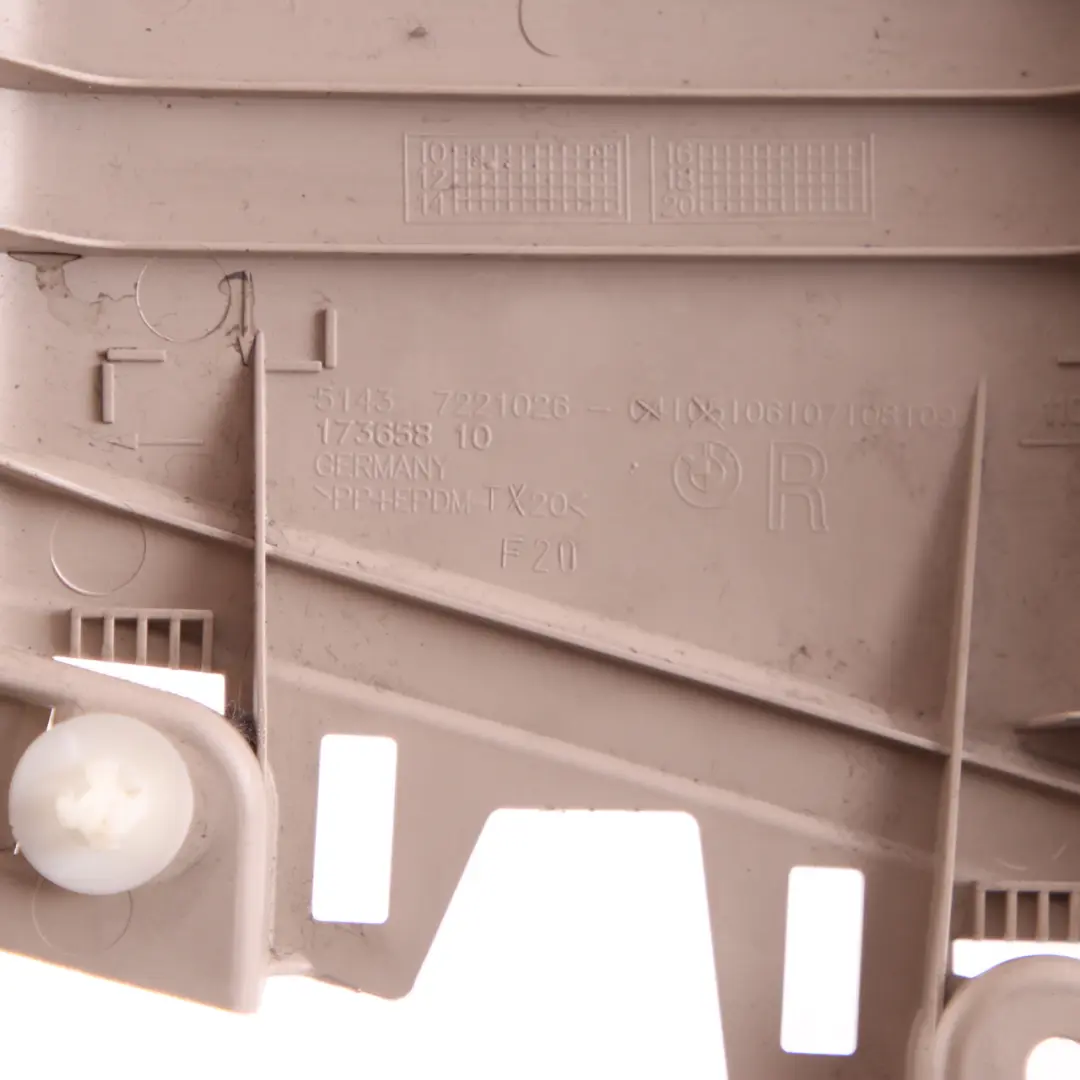 Column B Trim Pillar Upper Right O/S Cover Panel Oyster to BMW F20 with Part number 7221026 BMW F20 Column B Trim Pillar Upper Right O/S Cover Panel Oyster - SKU 7250200 - Part number 7221026