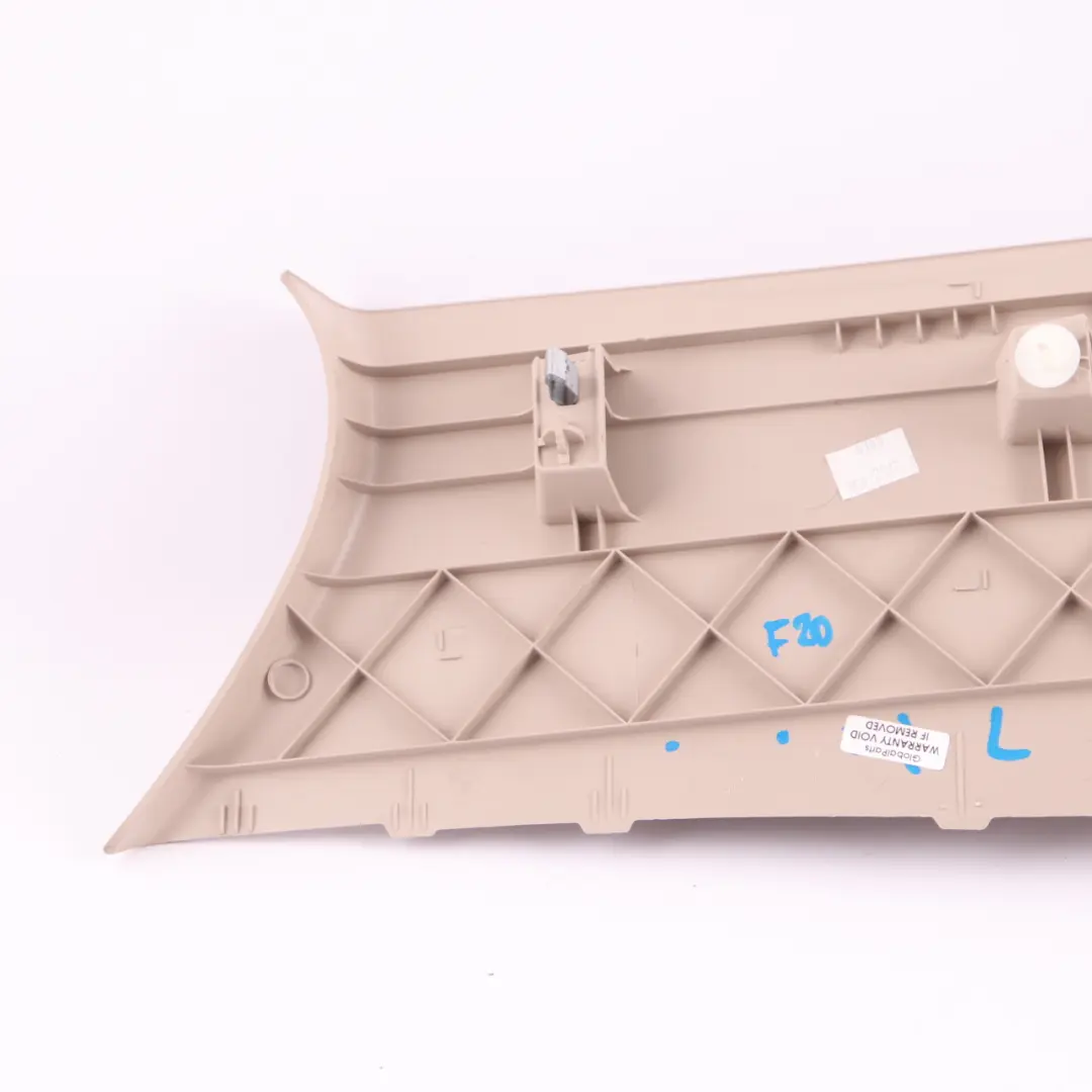 Trim Cover Panel Column C Pillar Left N/S Oyster 7221029 to BMW F20 LCI with Part number 7250207 BMW F20 LCI Trim Cover Panel Column C Pillar Left N/S Oyster 7221029 - SKU 7250207 - Part number 7250207
