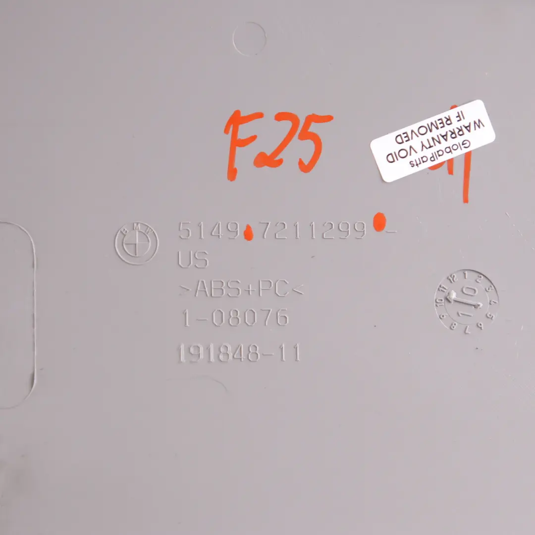 Tapa del panel interior superior del maletero Gris 7211299 para BMW X3 F25 con número de pieza 7250627 BMW X3 F25 Tapa del panel interior superior del maletero Gris 7211299 - SKU 7250627 - Número de pieza 7250627