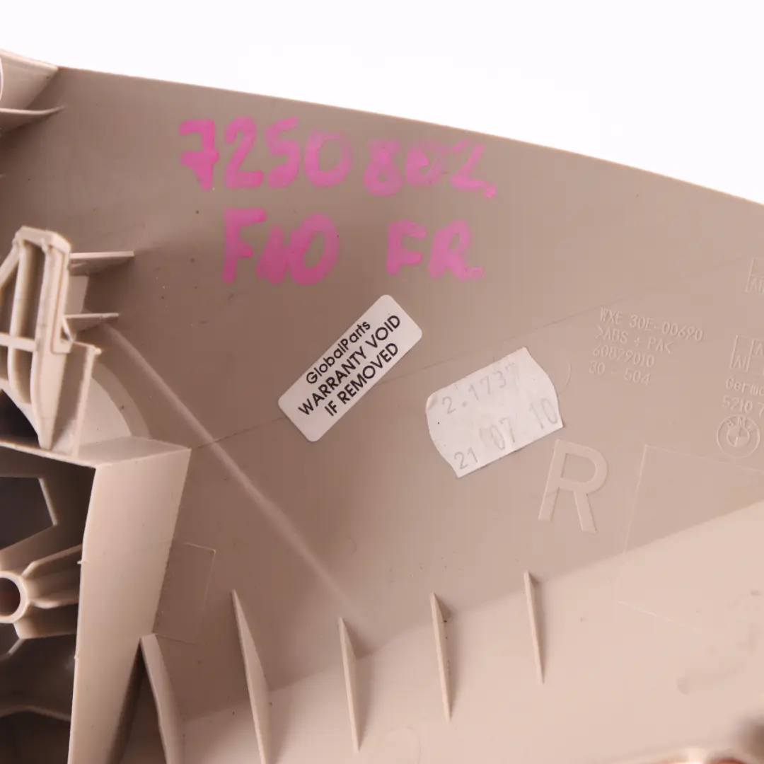 Front Seat Cover BMW F10 F11 Outer Trim Panel Right O/S Oyster to with Part number 7250802 Front Seat Cover BMW F10 F11 Outer Trim Panel Right O/S Oyster - SKU 7250802 - Part number 7250802