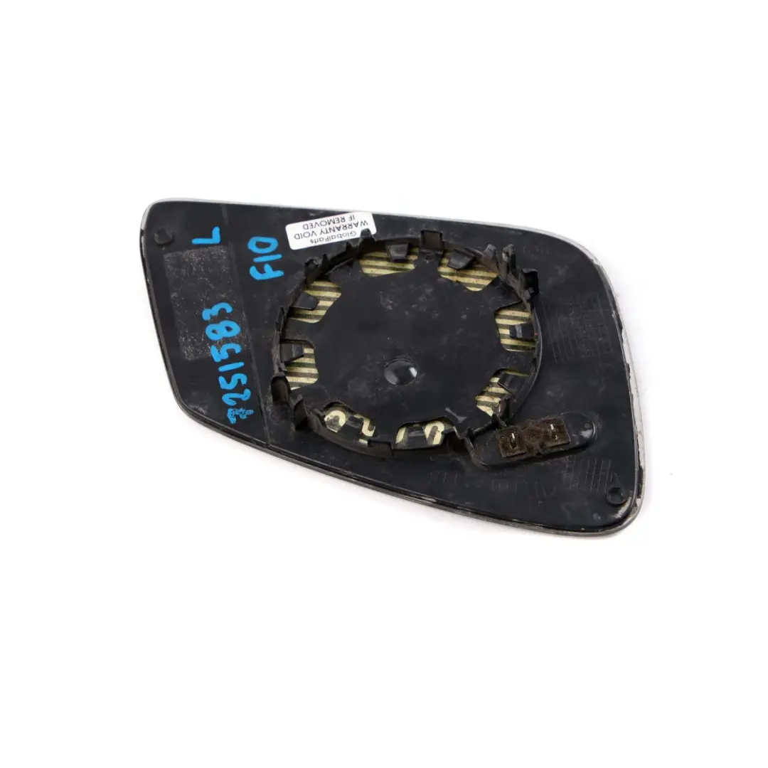 Left N/S Wing Mirror Glass Wide Angle Heated to BMW 5 6 Series F10 F11 F12 with Part number 7251583 BMW 5 6 Series F10 F11 F12 Left N/S Wing Mirror Glass Wide Angle Heated - SKU 7251583 - Part number 7251583
