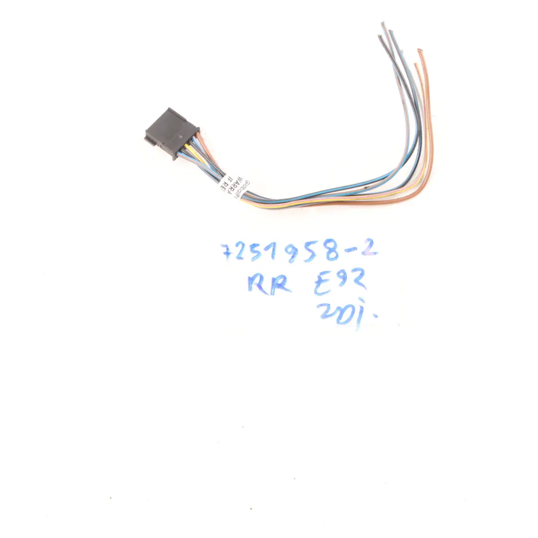 Plug Socket BMW E92 LCI Rear Light Lamp LED Side Panel Right O/S Wiring - SKU 7251958-2 - Part number 7251958