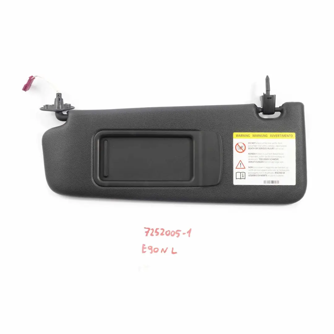 Specchio Parasole Sinistro Illuminato Plastica Schwarz Nero BMW E90 E91 LCI - SKU 7252005-1 - Numero di parte 7252005