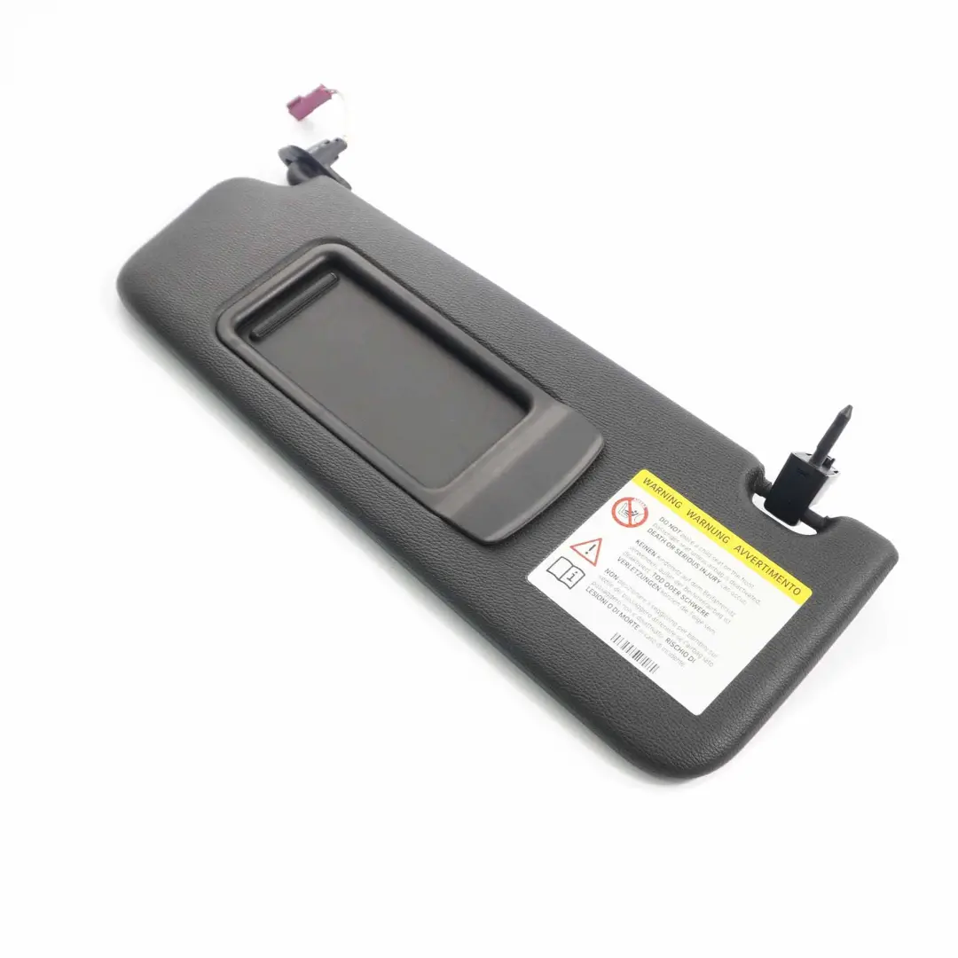 Left Sun Visor Illuminated Mirror N/S Plastic Schwarz Black to BMW E90 E91 LCI with Part number 7252005 BMW E90 E91 LCI Left Sun Visor Illuminated Mirror N/S Plastic Schwarz Black - SKU 7252005-1 - Part number 7252005