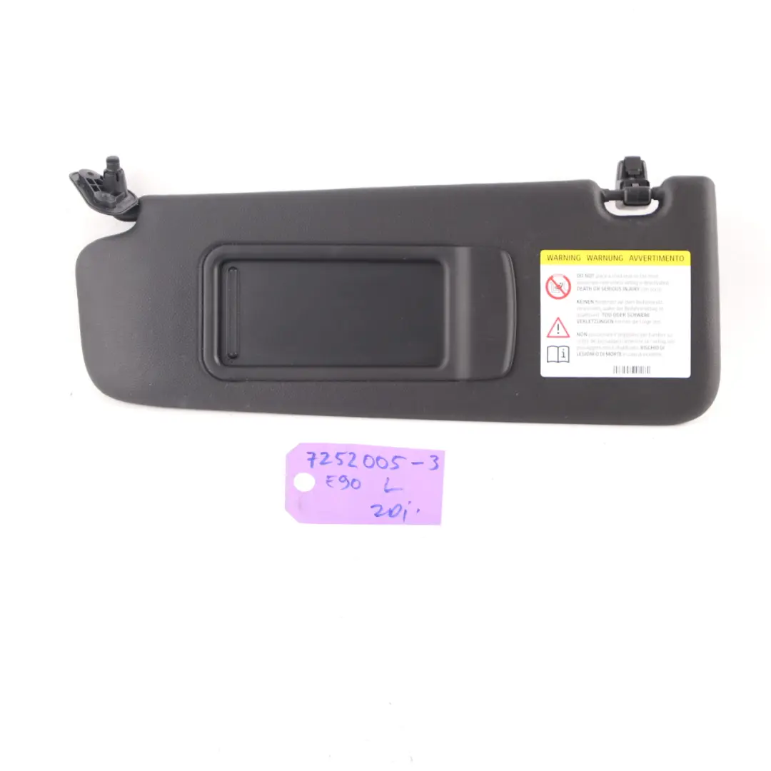 Pare-soleil BMW E90 E91 LCI Gauche Miroir Illuminé Noir pour à propos du numéro de pièce 7252005 Pare-soleil BMW E90 E91 LCI Gauche Miroir Illuminé Noir - SKU 7252005-4 - Numéro de pièce 7252005