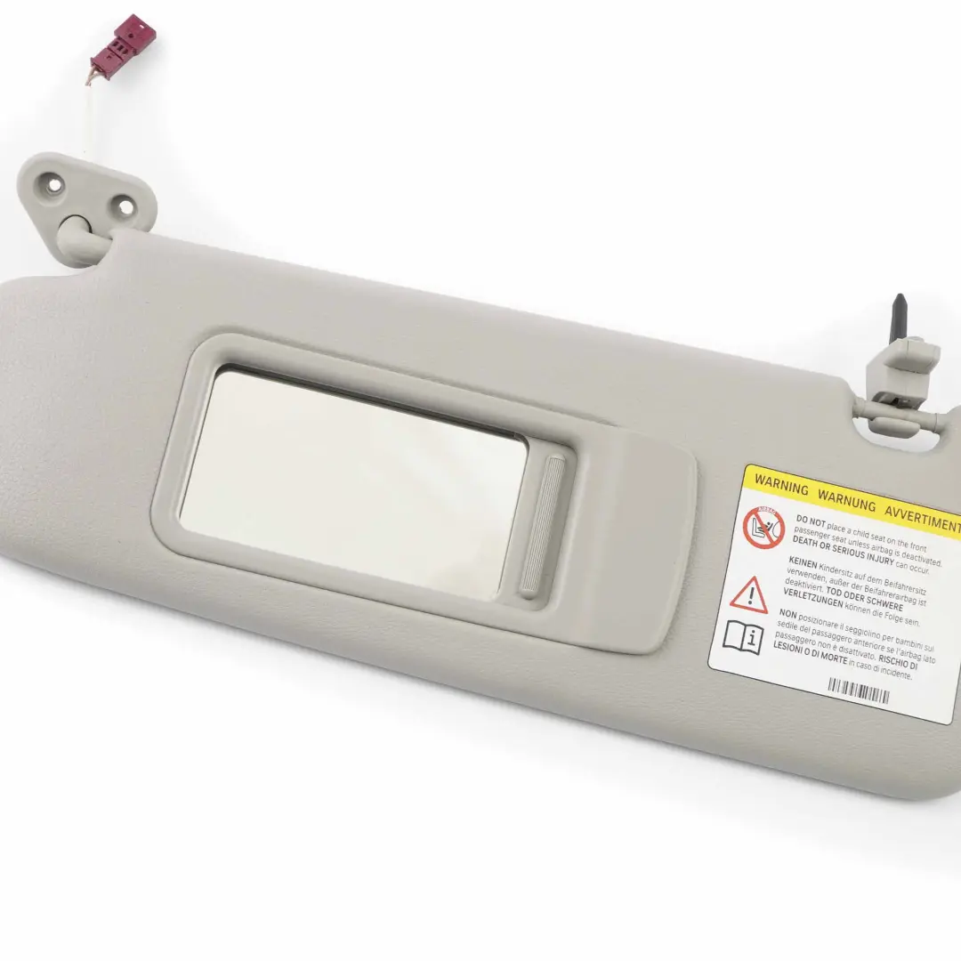 BMW X1 E84 E90 E91 Left N/S Leather Sun Visor Mirror Illuminated Grey - SKU 7252007-3 - Part number 7252007