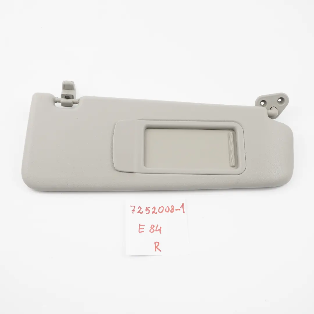 BMW E90 E91 LCI Sun Visor With Mirror Right Leather Grey Grau O/S - SKU 7252008-1 - Part number 7252008