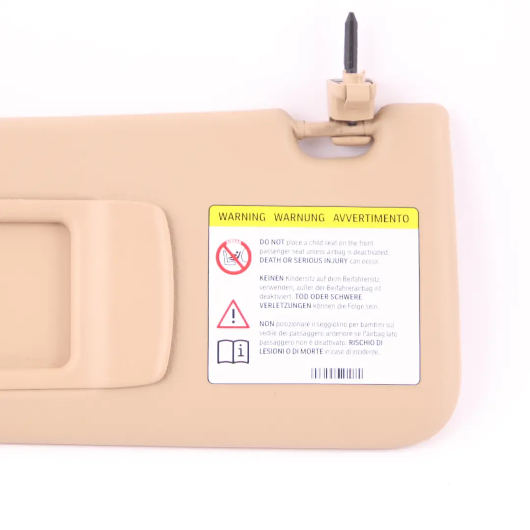  Sun Visor BMW E84 E90 E91 Leather Sun Visor With Mirror Left N/S Beige - SKU 7252009-3 - Part number 7252009