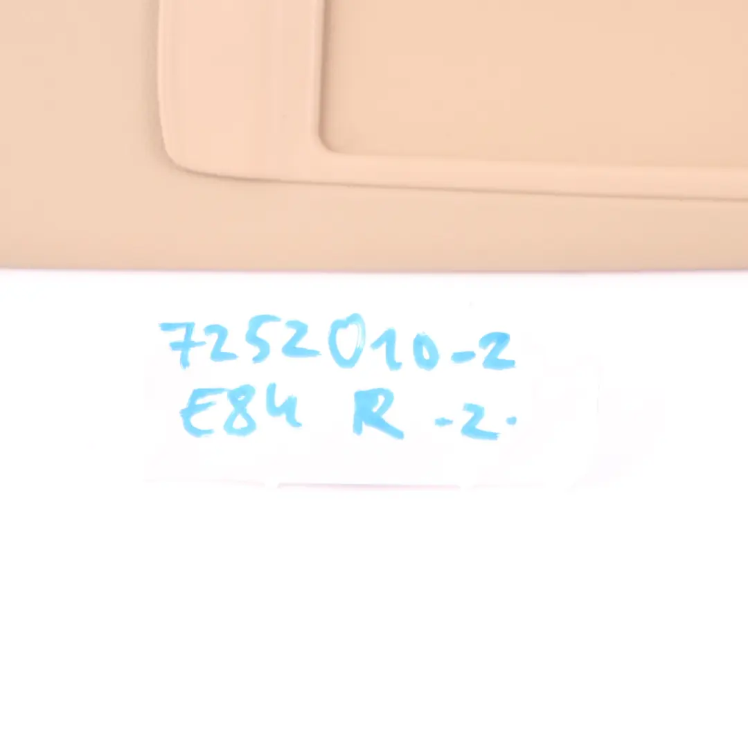 Sun Visor BMW E84 E90 E91 LCI Leather Sun Visor With Mirror Right O/S Beige to with Part number 7252010 Sun Visor BMW E84 E90 E91 LCI Leather Sun Visor With Mirror Right O/S Beige - SKU 7252010-2 - Part number 7252010
