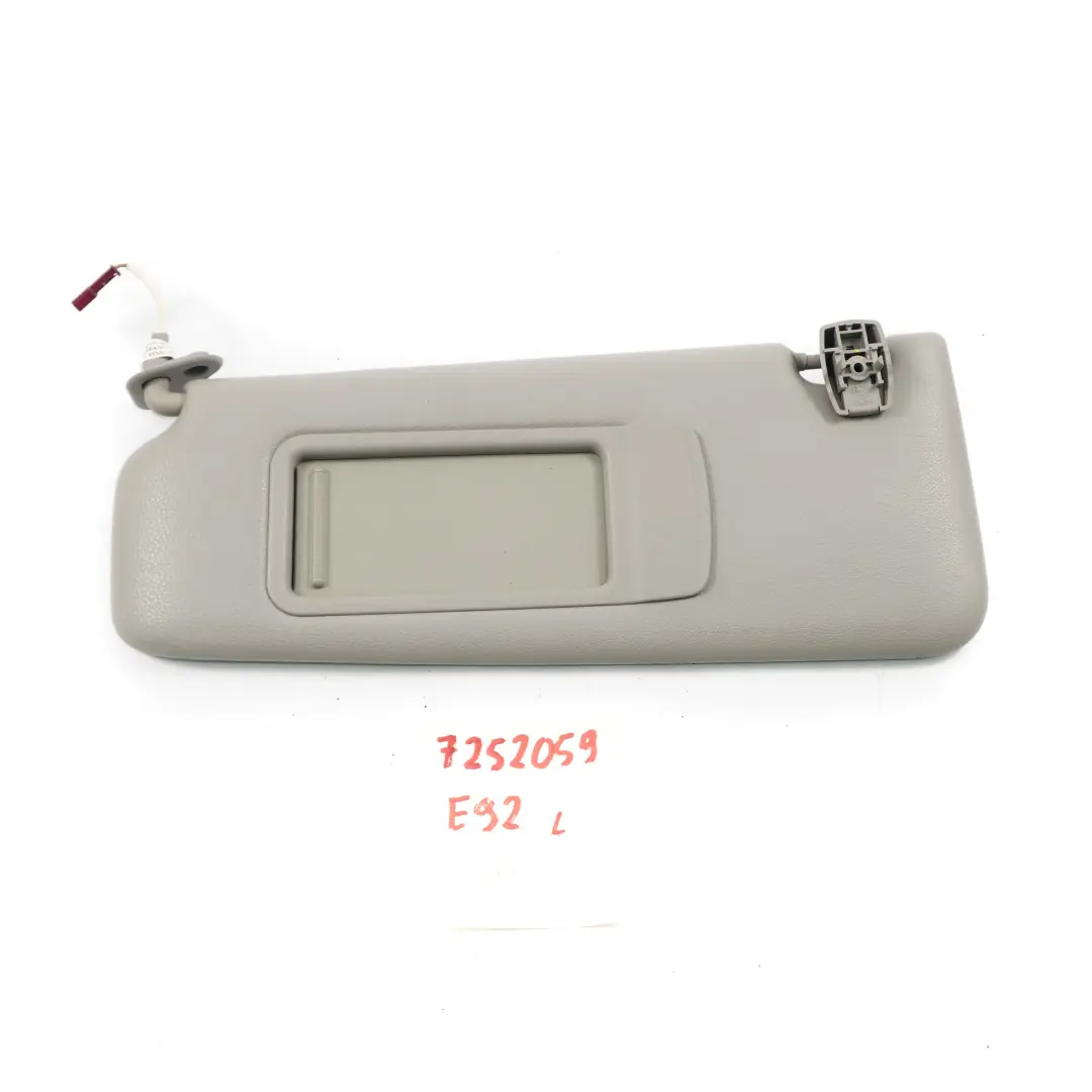 BMW 3 Series E92 LCI Sun Visor Leather With Mirror left N/S Grau Grey - SKU 7252059 - Part number 7252059
