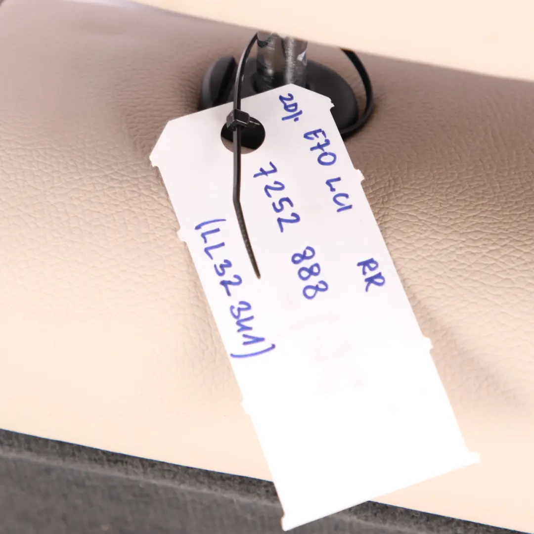 Backrest Right O/S Armrest Leather Nevada Oyster to BMW X5 E70 Rear Seat with Part number 7252888 BMW X5 E70 Rear Seat Backrest Right O/S Armrest Leather Nevada Oyster - SKU 7252888 - Part number 7252888