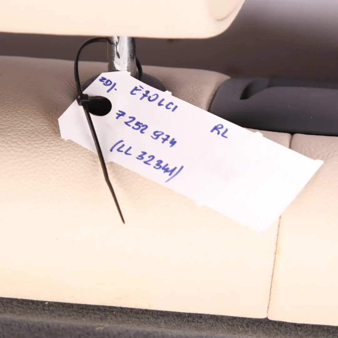 Backrest Left N/S Armrest Leather Nevada Oyster to BMW X5 E70 Rear Seat with Part number 7252974 BMW X5 E70 Rear Seat Backrest Left N/S Armrest Leather Nevada Oyster - SKU 7252974 - Part number 7252974