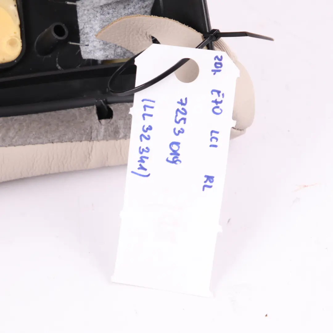 Bench Lateral Left N/S Finisher Trim Panel Leather Oyster to BMW X5 E70 Rear Seat with Part number 7253019 BMW X5 E70 Rear Seat Bench Lateral Left N/S Finisher Trim Panel Leather Oyster - SKU 7253019 - Part number 7253019