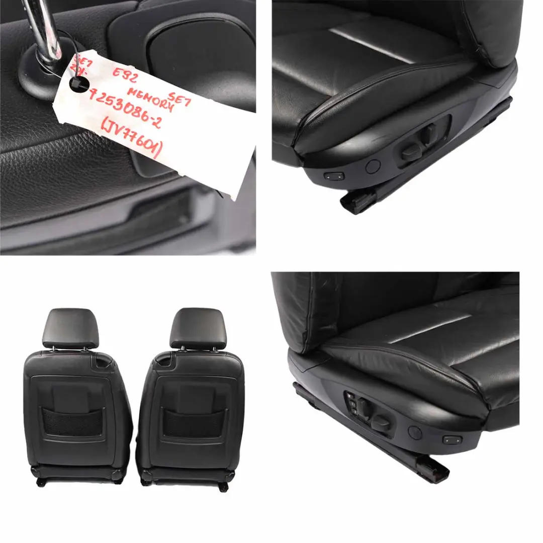  Seats M Sport BMW E92 Coupe Memory Black Leather Interior Seat Set Door Cards - SKU 7253086-2 - Part number 7253086