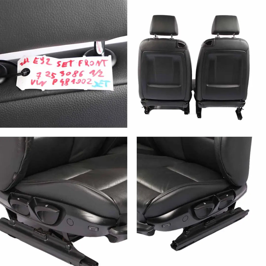 Seats M Sport BMW E92 Coupe Heated Black Leather Dakota Interior Front Seat to with Part number 7253086 Seats M Sport BMW E92 Coupe Heated Black Leather Dakota Interior Front Seat - SKU 7253086 - Part number 7253086