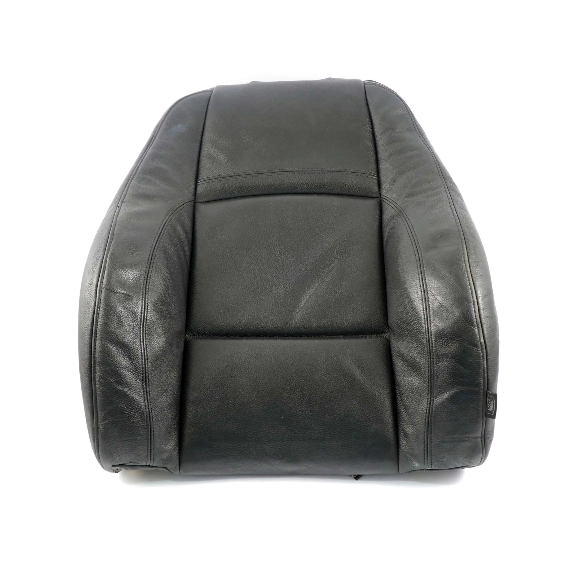 £BMW 3 E92 Front Left N/S Heated Sport Seat Backrest Cover Black Leather Dakota