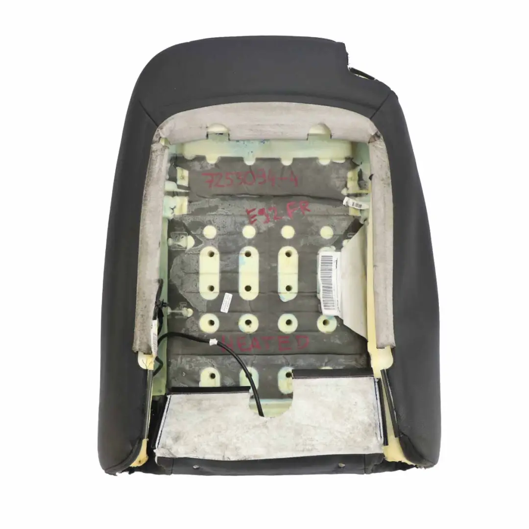 BMW E92 Respaldo del asiento delantero derecho Funda cuero negro Dakota - SKU 7253094 - Número de pieza 7253094