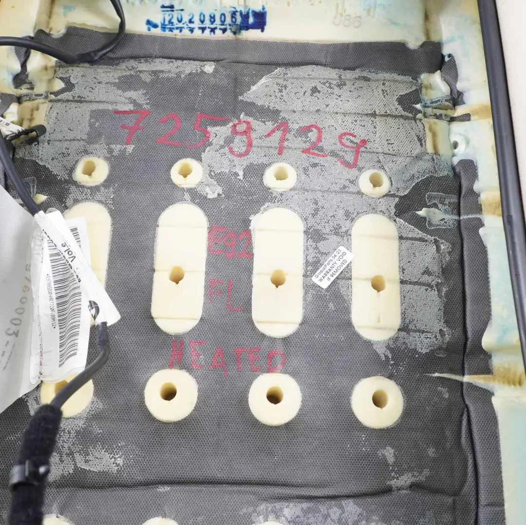 Backrest Front Left N/S Heated Seat Covering Leather Cream Beige to BMW E92 Seat with Part number 7253247 BMW E92 Seat Backrest Front Left N/S Heated Seat Covering Leather Cream Beige - SKU 7253247 - Part number 7253247