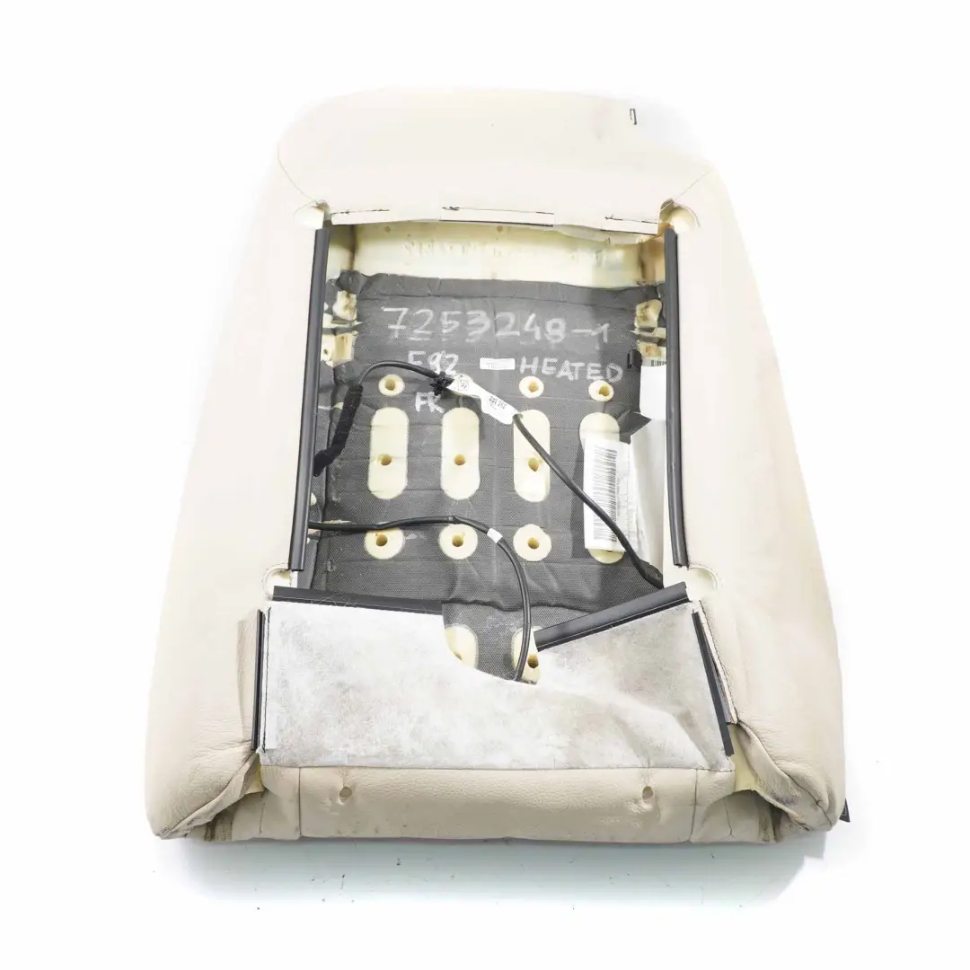 BMW E92 Respaldo Asiento Delantero Derecho Calefactable Cuero Dakota Crema Beige - SKU 7253248-1 - Número de pieza 7253248