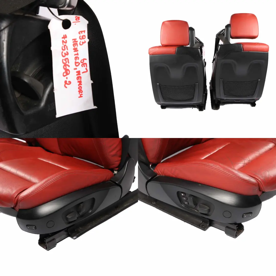  Seats BMW E93 M Sport Heated Memory Red Leather Interior Seat Left Right - SKU 7253569-2 - Part number 7253569