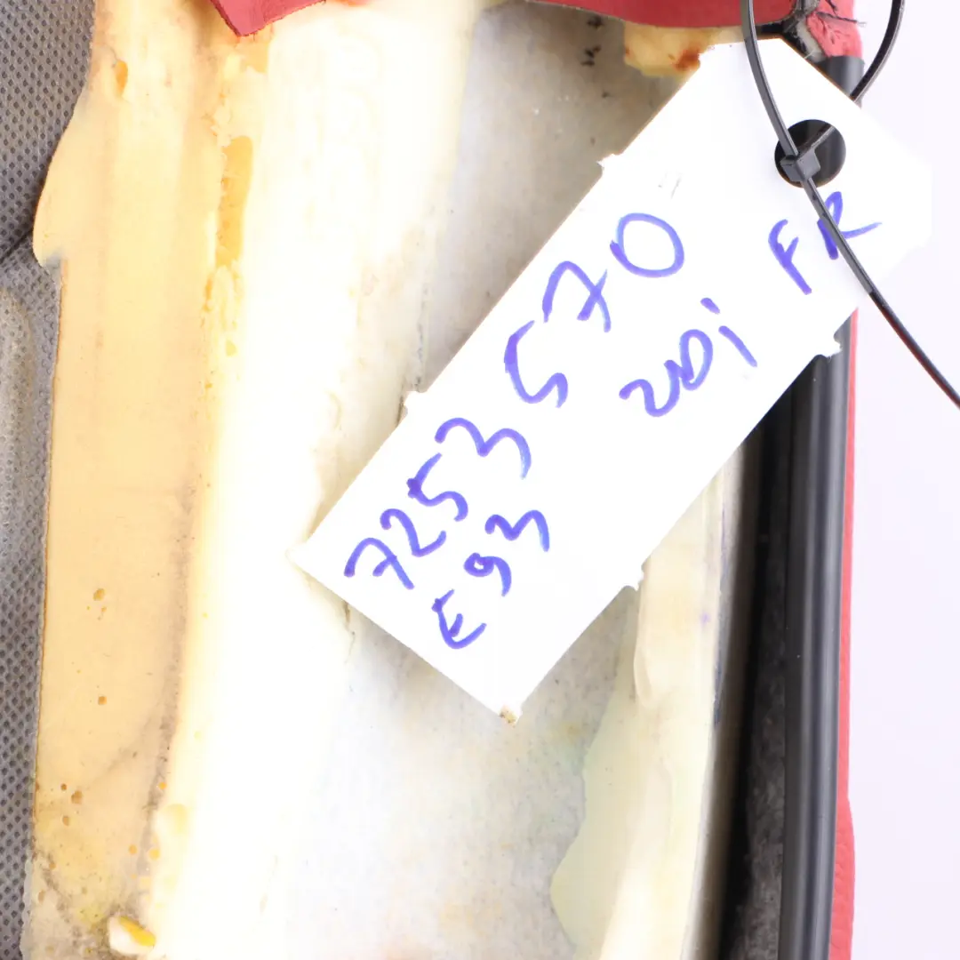 Front Seat Cover BMW E93 Front Right O/S Heated Sport Seat Cover Red Leather to with Part number 7253570 Front Seat Cover BMW E93 Front Right O/S Heated Sport Seat Cover Red Leather - SKU 7253570 - Part number 7253570