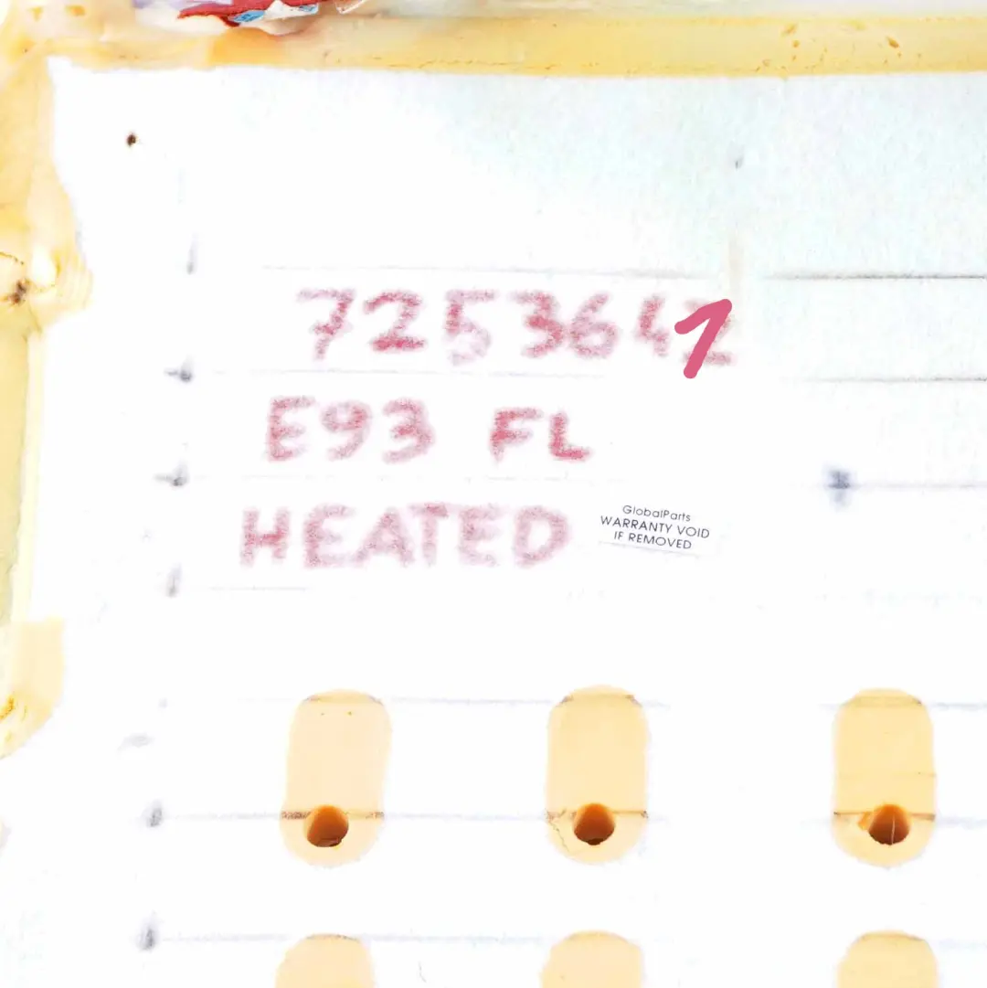 Dossier de Siège Avant Gauche Chauffé Housse Cuir Dakota Rouge pour BMW E93 à propos du numéro de pièce 7253641 BMW E93 Dossier de Siège Avant Gauche Chauffé Housse Cuir Dakota Rouge - SKU 7253641 - Numéro de pièce 7253641