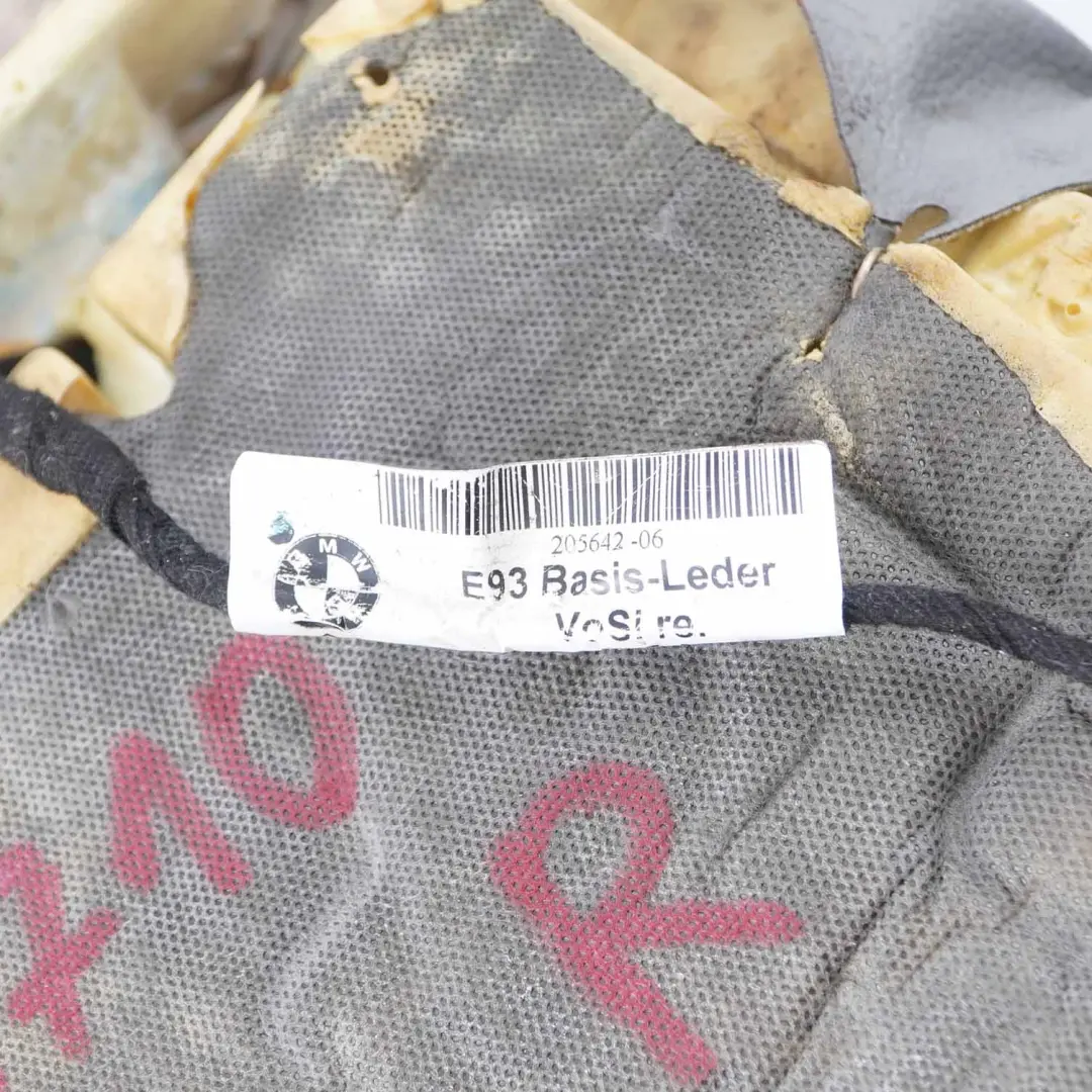 Siège Avant Droite Chauffé Housse Cuir Dakota Gris pour BMW E93 à propos du numéro de pièce 7253710 BMW E93 Siège Avant Droite Chauffé Housse Cuir Dakota Gris - SKU 7253710 - Numéro de pièce 7253710