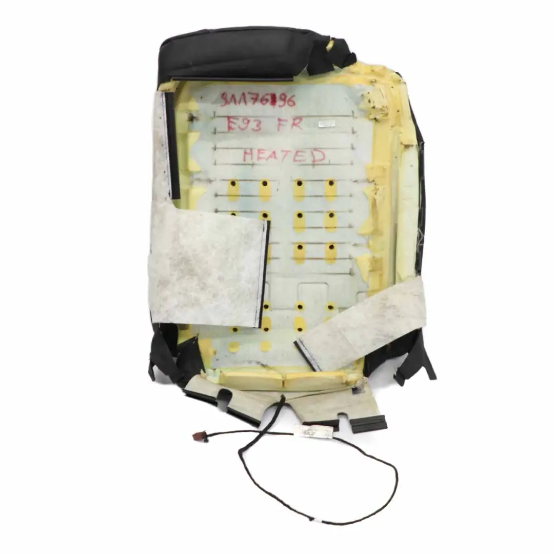 Funda Asiento Delantero Derecho Asiento Respaldo Interior Cuero Negro para BMW E93 con número de pieza 7253756 BMW E93 Funda Asiento Delantero Derecho Asiento Respaldo Interior Cuero Negro - SKU 7253756 - Número de pieza 7253756