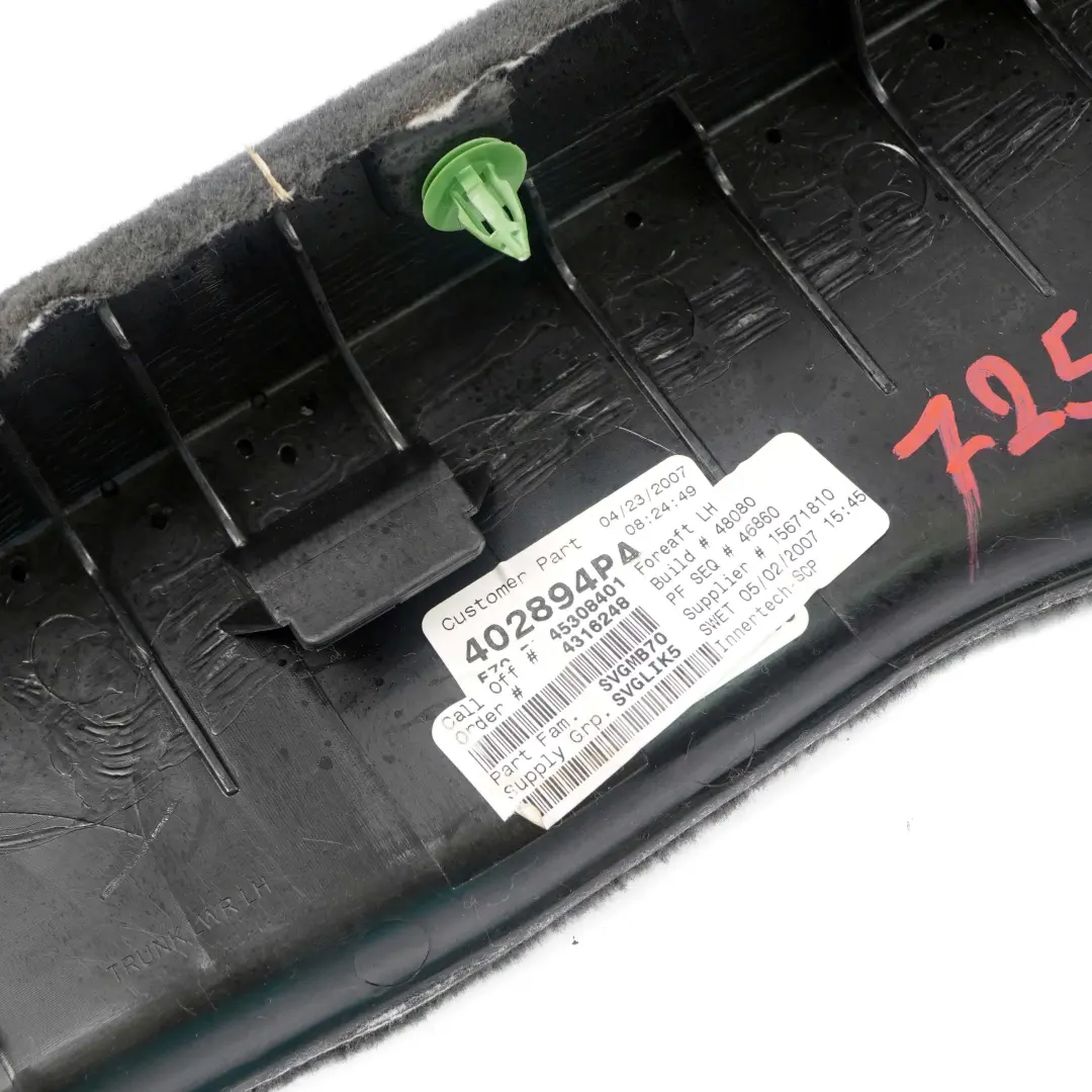 BMW X5 E70 F15 Kofferraumabdeckung Links Kofferraumabdeckung Anthrazit - SKU 7253805 - Teilenummer 7253805