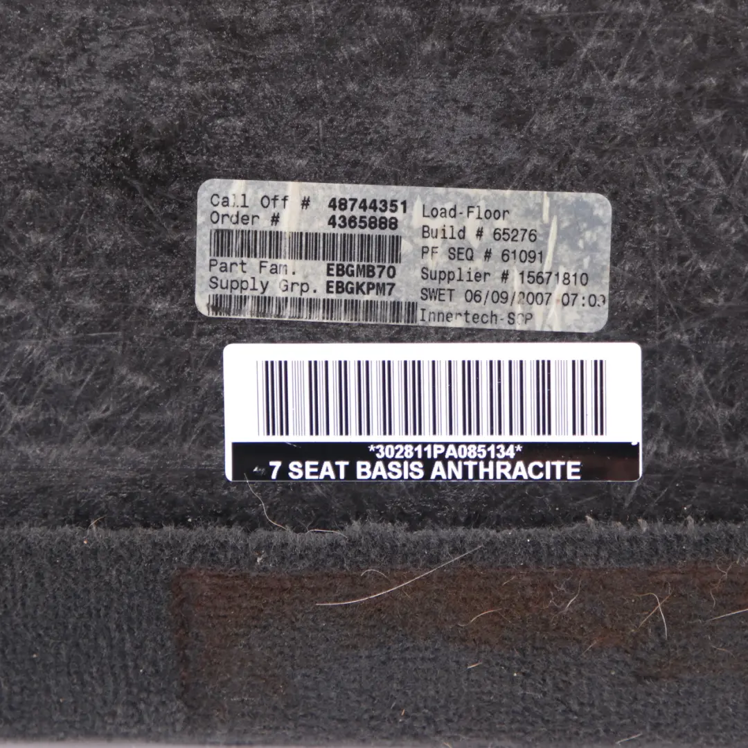 Wykładzina Podłoga Bagażnik Antracyt do BMW X5 E70 o numerze 7253845 BMW X5 E70 Wykładzina Podłoga Bagażnik Antracyt - SKU 7253845-1 - Numer Części 7253845