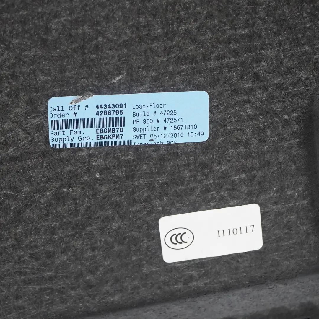 BMW X5 E70 Boot Trunk Floor Carpet Cargo Luggage Compartment Anthracite - SKU 7253872 - Part number 7253872