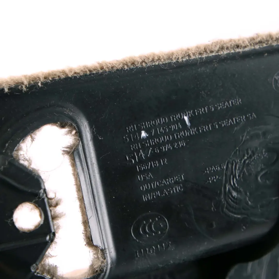 BMW X5 E70 Osłona Obudowa Boczek Bagażnika Prawy - SKU 7253936 - Numer Części 7253936