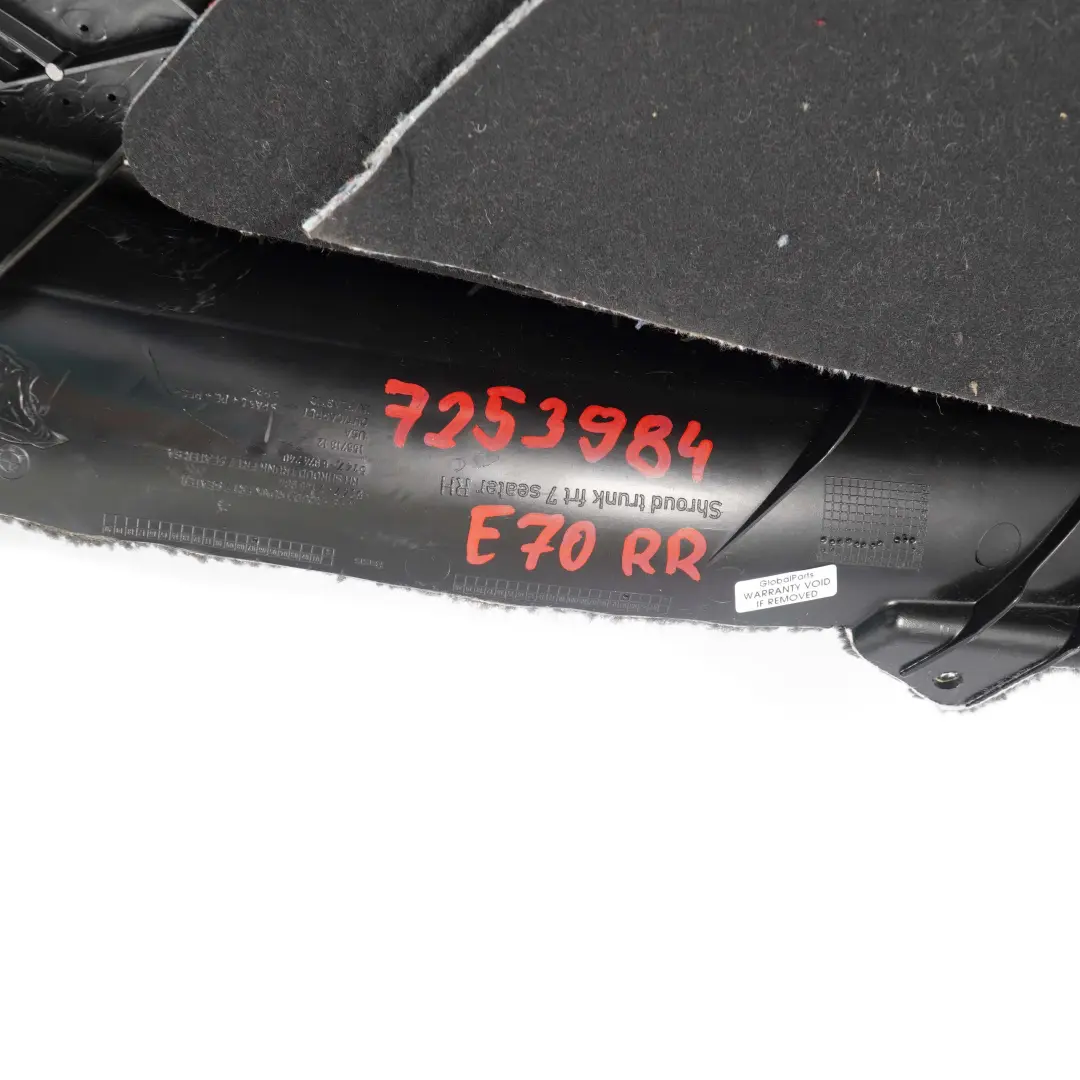 Maletero Trasero Derecho Cubremaletero Antracita para BMW X5 E70 con número de pieza 7253984 BMW X5 E70 Maletero Trasero Derecho Cubremaletero Antracita - SKU 7253984 - Número de pieza 7253984