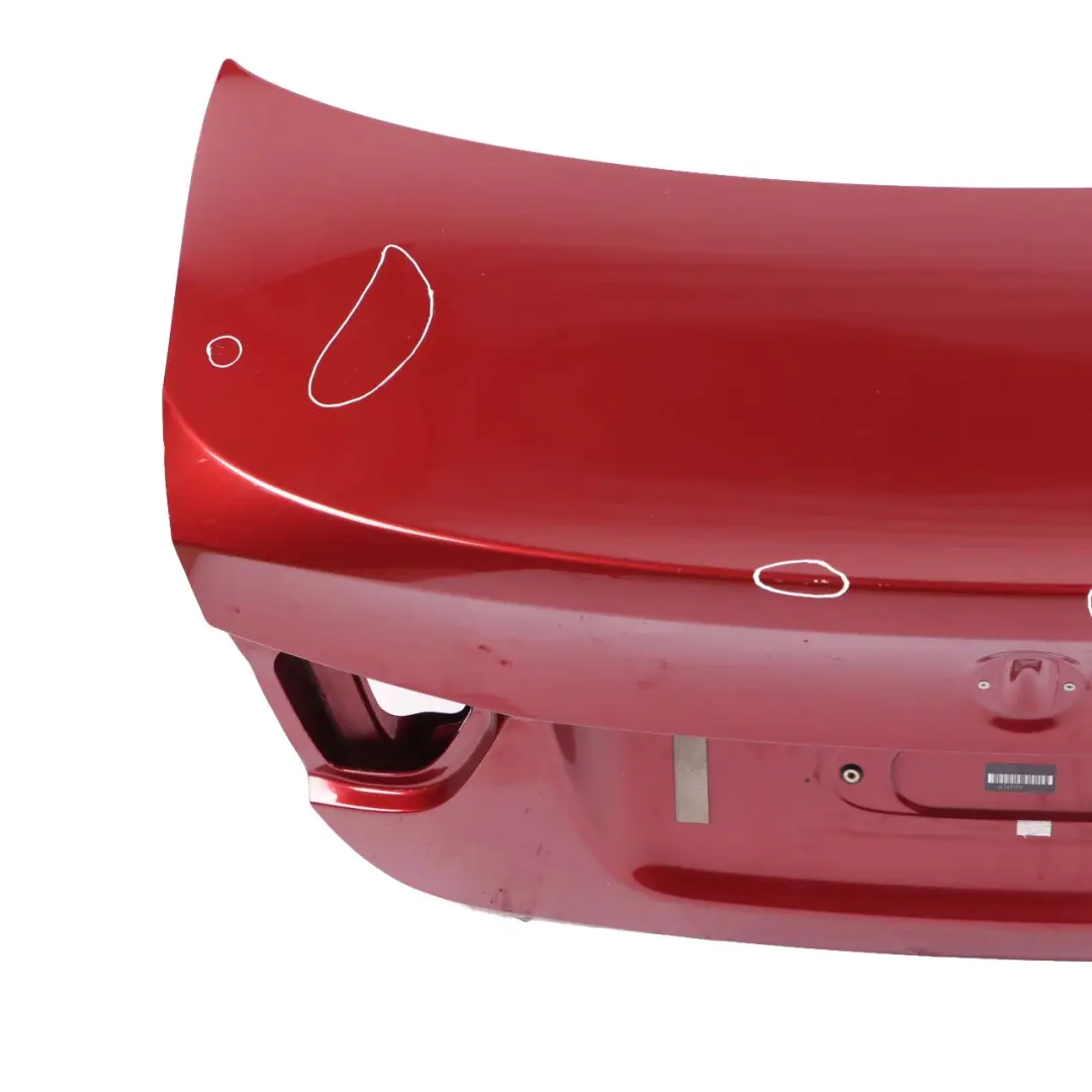 Trunk Boot Lid Tailgate Vermillion Red Metallic - A82 to BMW 3 E90 LCI Saloon Rear with Part number 7254425 BMW 3 E90 LCI Saloon Rear Trunk Boot Lid Tailgate Vermillion Red Metallic - A82 - SKU 7254425-VER - Part number 7254425