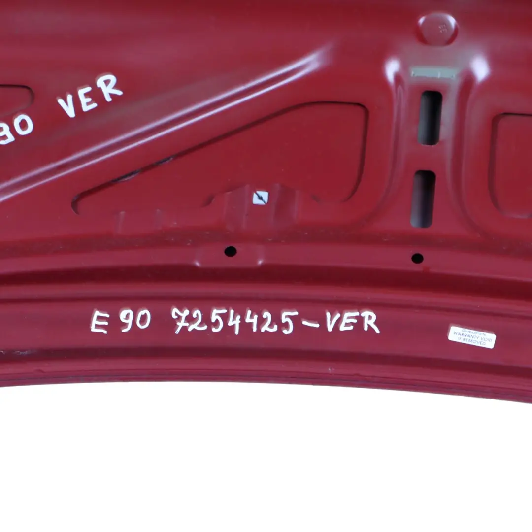 Trunk Boot Lid Tailgate Vermillion Red Metallic - A82 to BMW 3 E90 LCI Saloon Rear with Part number 7254425 BMW 3 E90 LCI Saloon Rear Trunk Boot Lid Tailgate Vermillion Red Metallic - A82 - SKU 7254425-VER - Part number 7254425