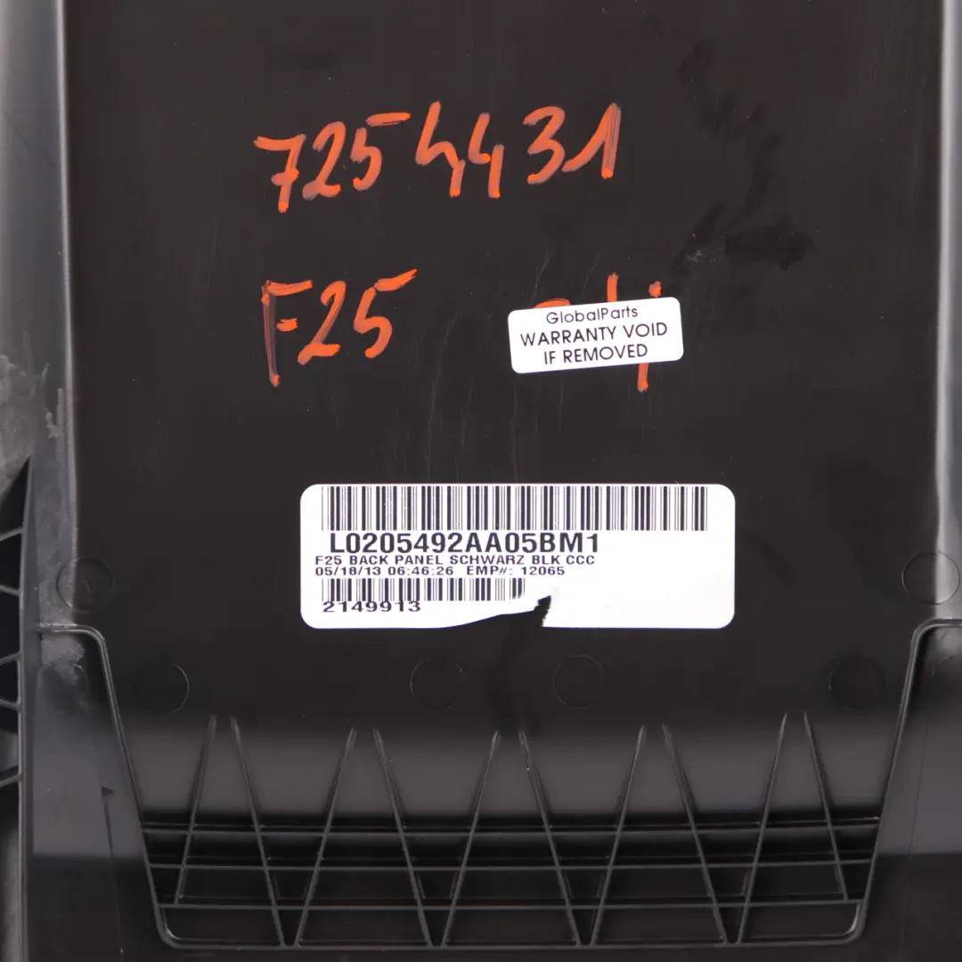 Backrest Cover BMW X3 F25 X4 F26 Front Seat Rear Trim Panel Black to with Part number 7254431 Backrest Cover BMW X3 F25 X4 F26 Front Seat Rear Trim Panel Black - SKU 7254431-1 - Part number 7254431