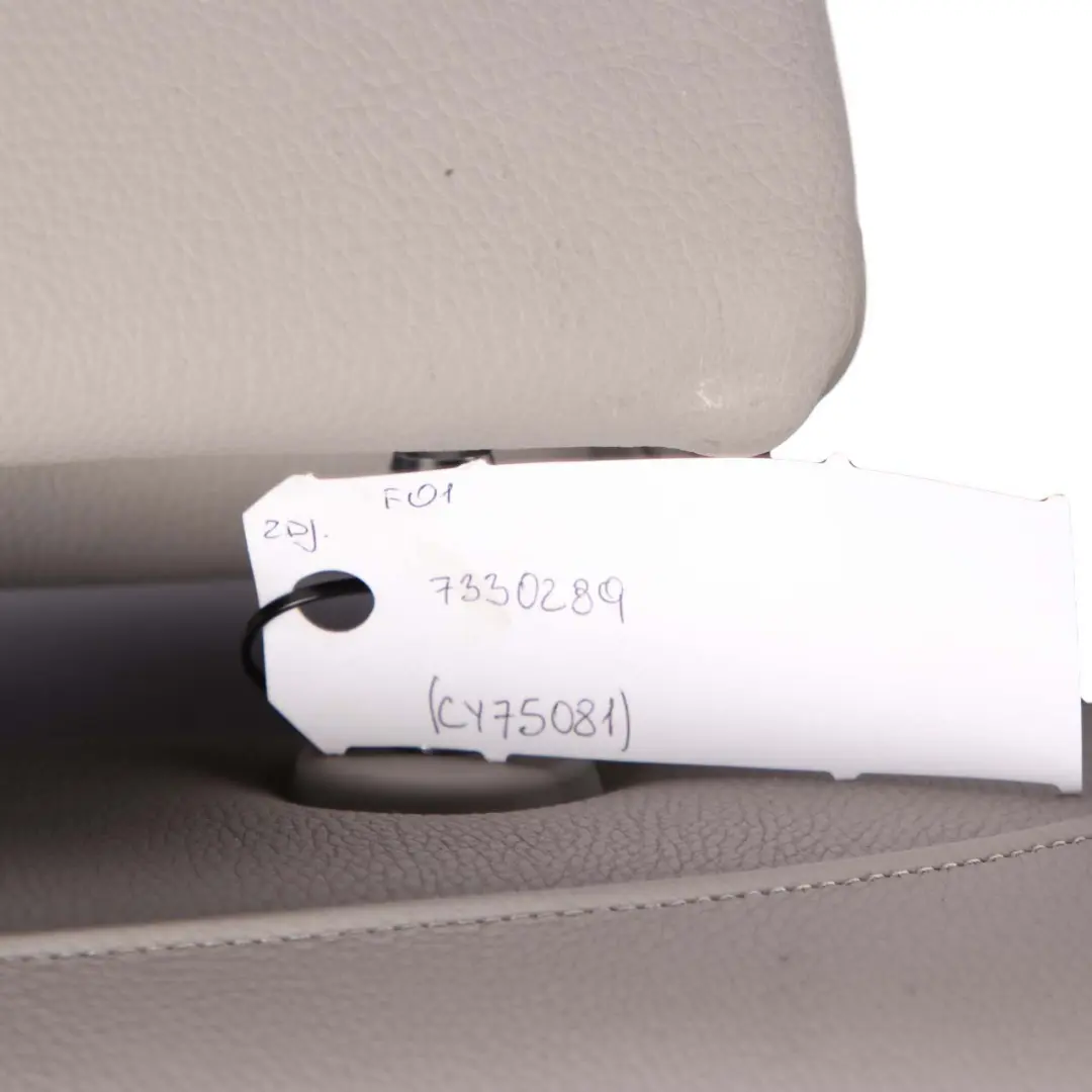 Backrest Bench Covering Back Rest Leather Everest Grey to BMW F01 Rear Seat with Part number 7254603 BMW F01 Rear Seat Backrest Bench Covering Back Rest Leather Everest Grey - SKU 7254603 - Part number 7254603
