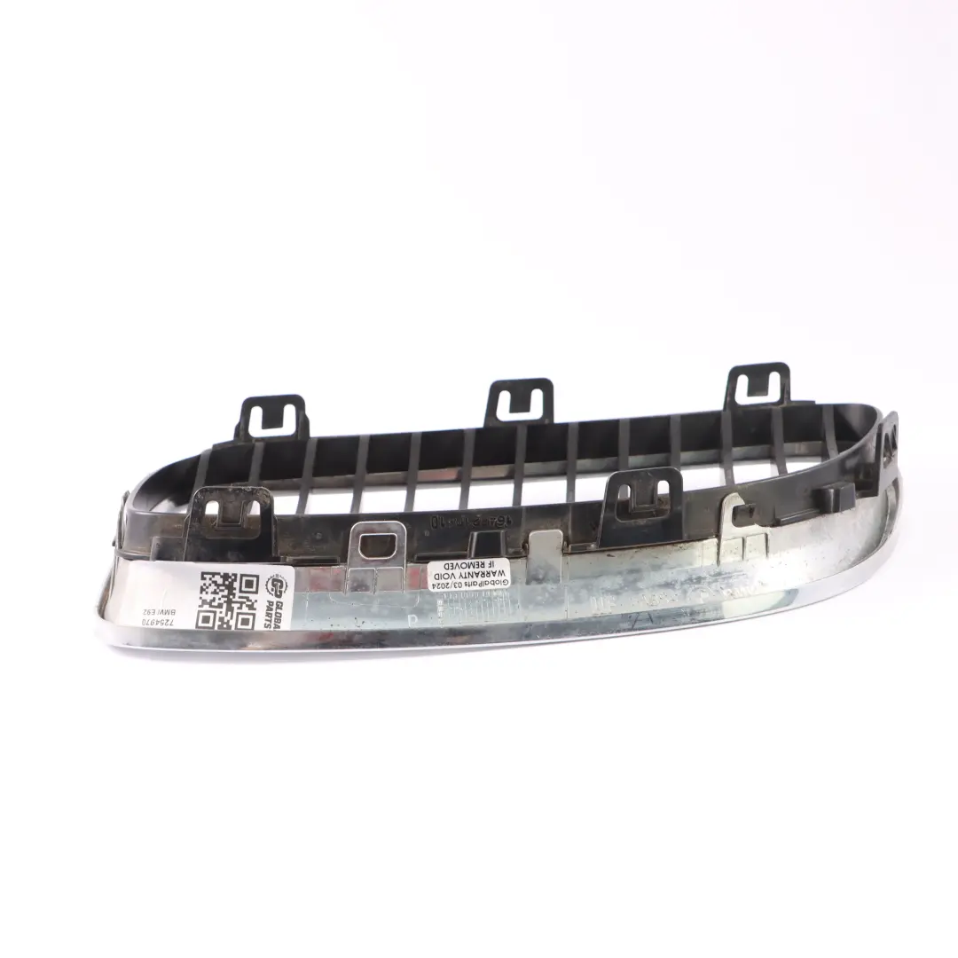  Kühlergrill BMW E92 LCI Frontverkleidung Platte Rechts Chrom Rahmen - SKU 7254970 - Teilenummer 7254970