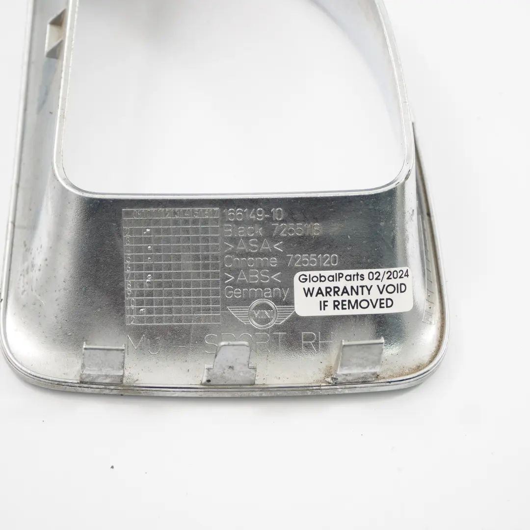 Mini Cooper S R56 LCI Parachoques delantero Rejilla Marco Tapa Derecha - SKU 7255118 - Número de pieza 7255118