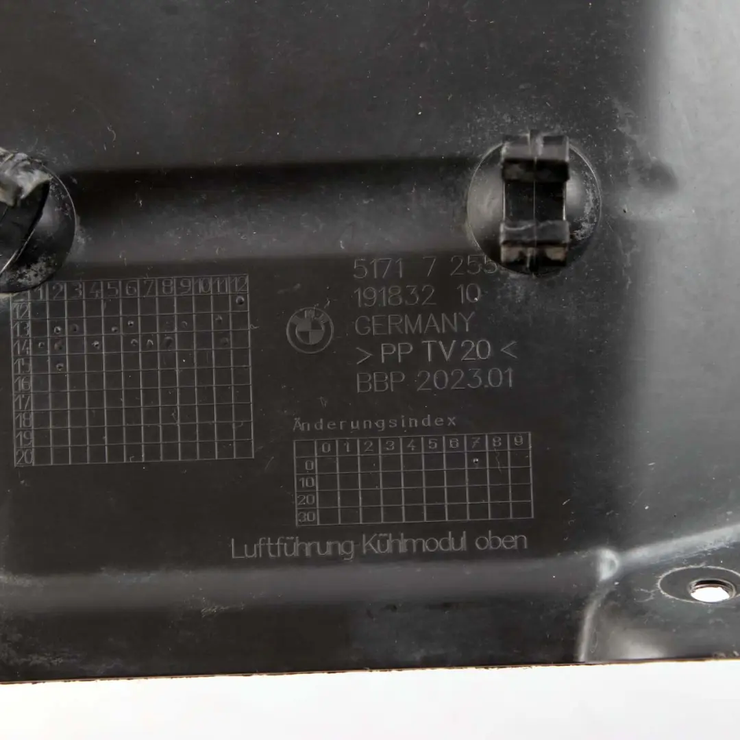 BMW i3 I01 Hybrid Electric Front Bumper Air Duct Guide Trim Panel Centre - SKU 7255143 - Part number 7255143