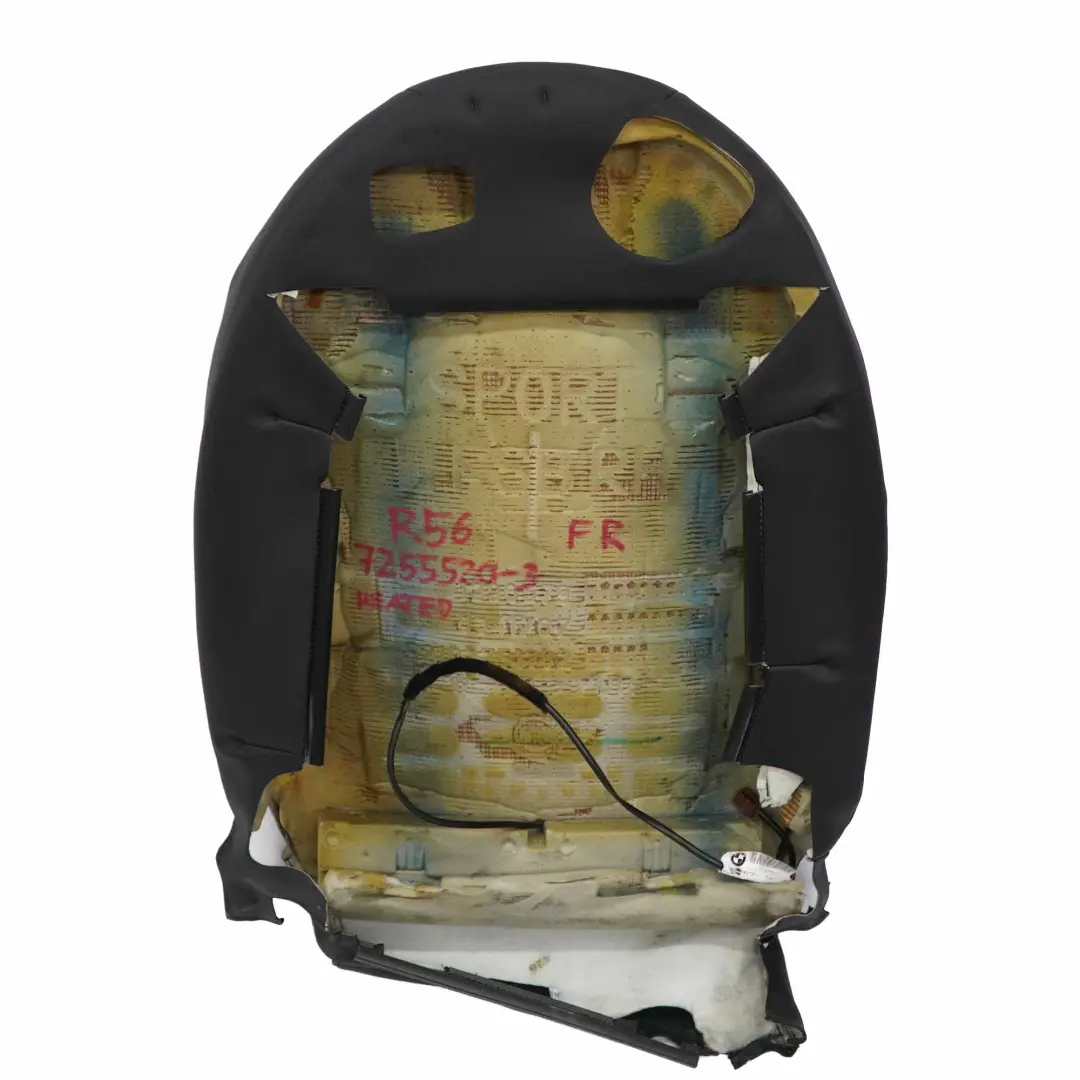  Respaldo Asiento Mini R55 R56 Delantero Derecho Funda Asiento Sport Cuero Negro - SKU 7255520 - Número de pieza 7255520