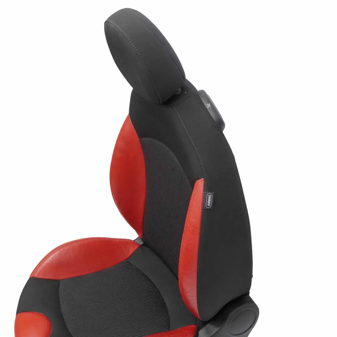  Front Seat Mini R55 R56 LCI Sport Cloth Fabric Red Leather Left N/S Heated - SKU 7255589-1 - Part number 7255589